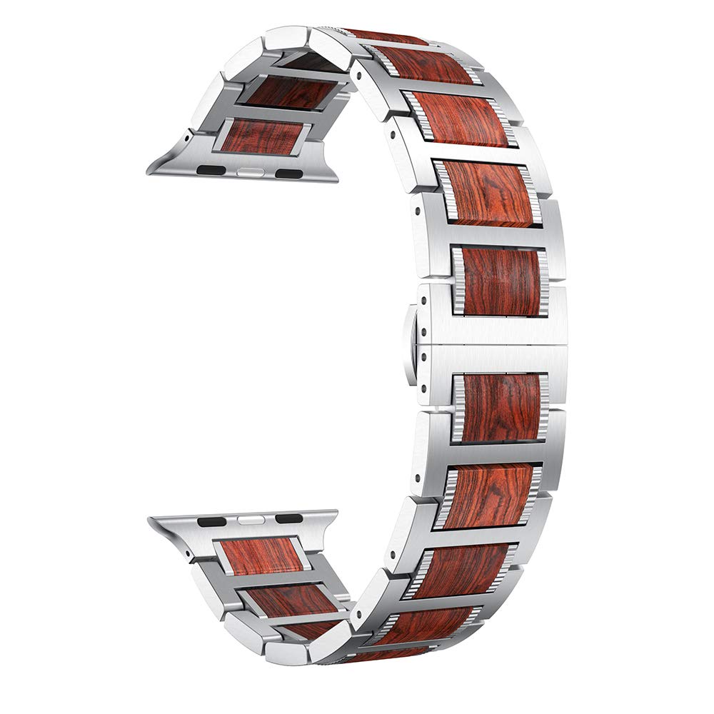 Stainless Steel and Wood Band for Apple Watch