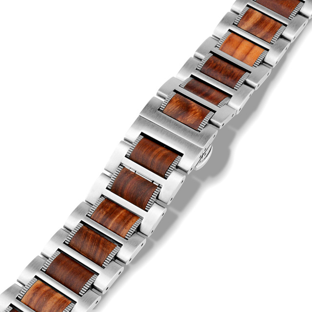 Stainless Steel and Wood Band for Apple Watch