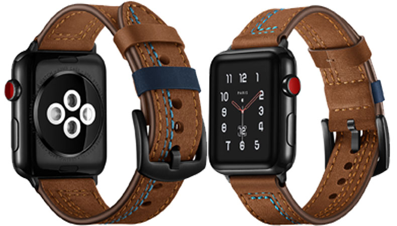 Stitched Leather Band for Apple Watch