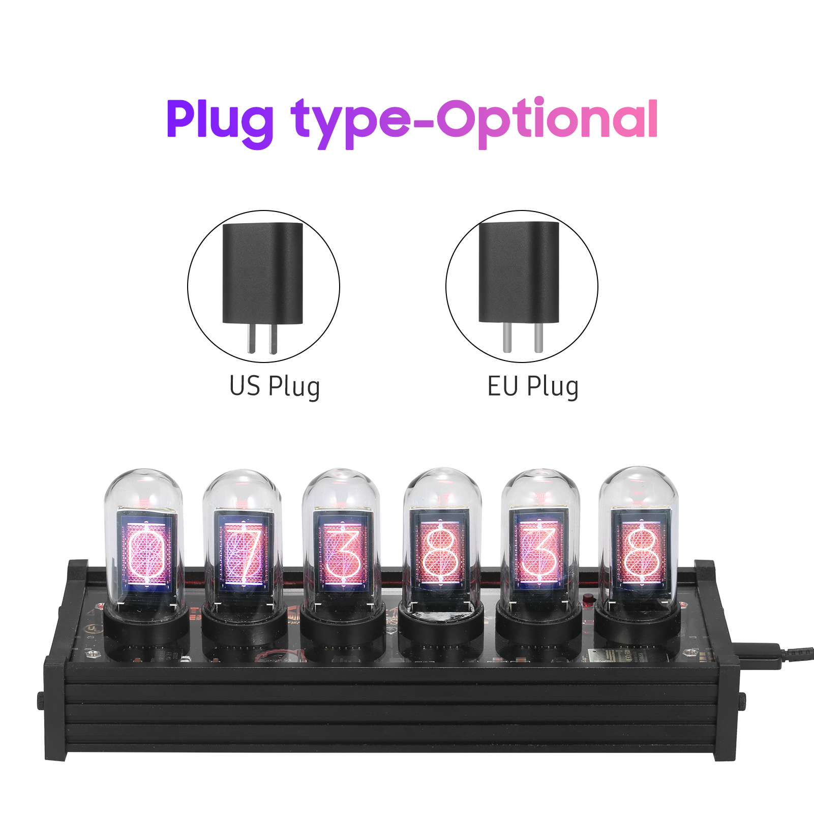 Retro RGB LED Tube Clock