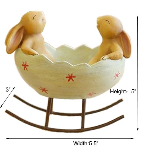 Laughing Rabbits in Egg Figurine