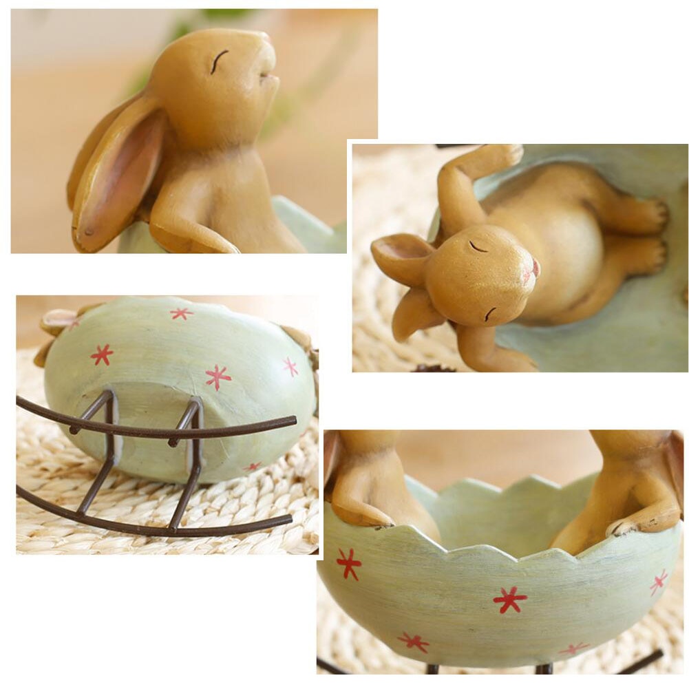 Laughing Rabbits in Egg Figurine