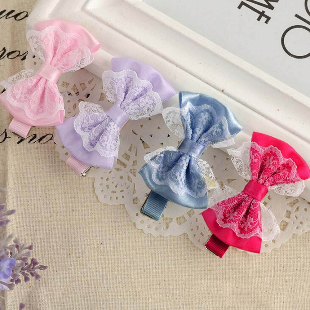 Colorful Lace Baby Girls Bow Hairpin