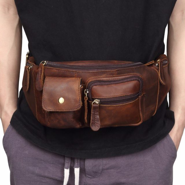 Men’s Genuine Leather Waist Bag - Aalamey