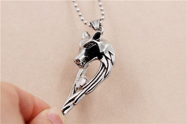 Men's Wolf Pendant Necklace