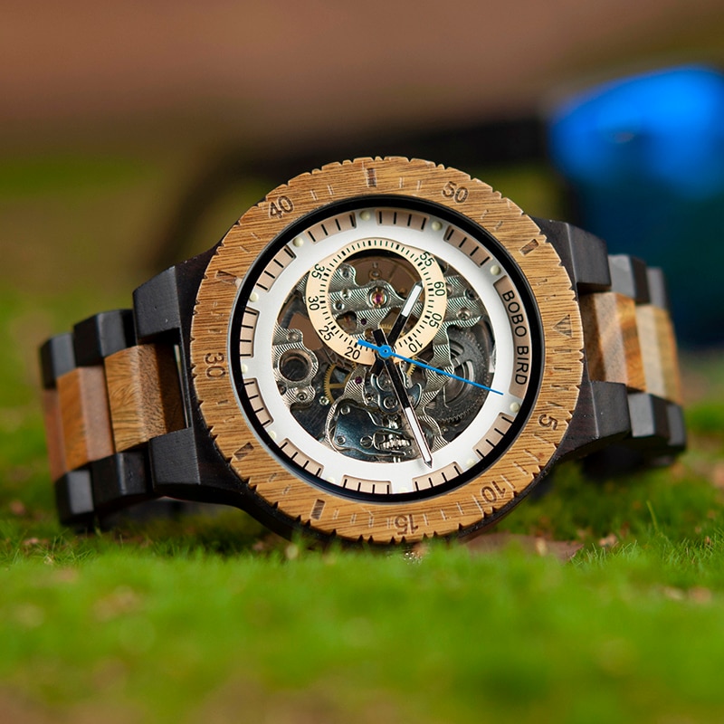 Men's Wooden Automatic Mechanical Watch