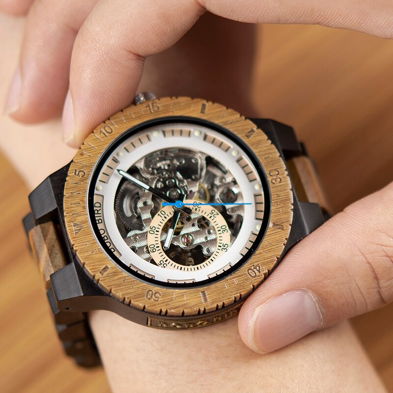 Men's Wooden Automatic Mechanical Watch