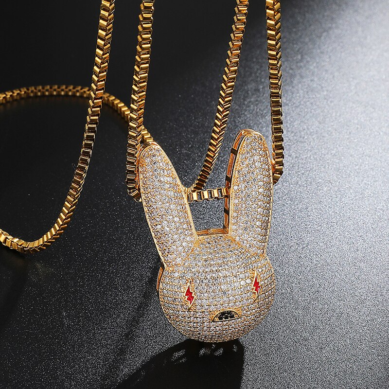 Women's Crystal Bunny Pendant Necklace