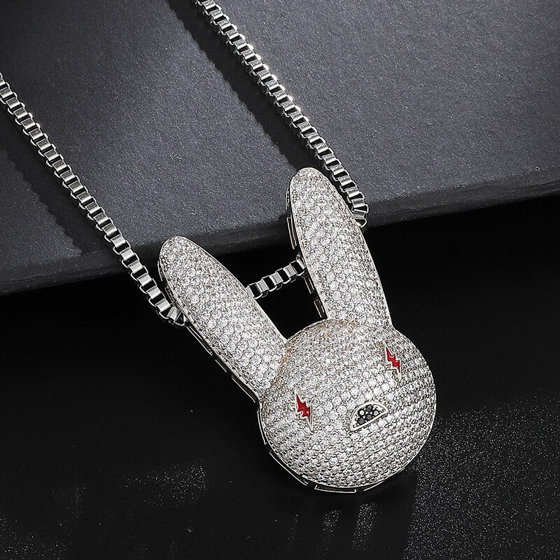 Women's Crystal Bunny Pendant Necklace