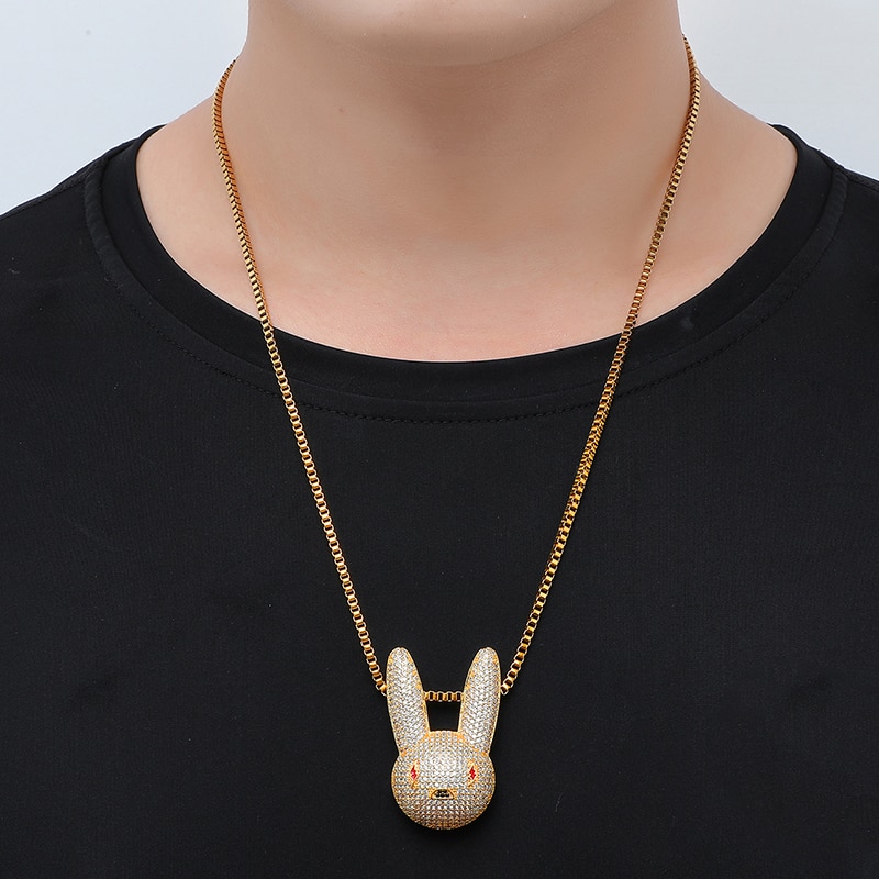 Women's Crystal Bunny Pendant Necklace