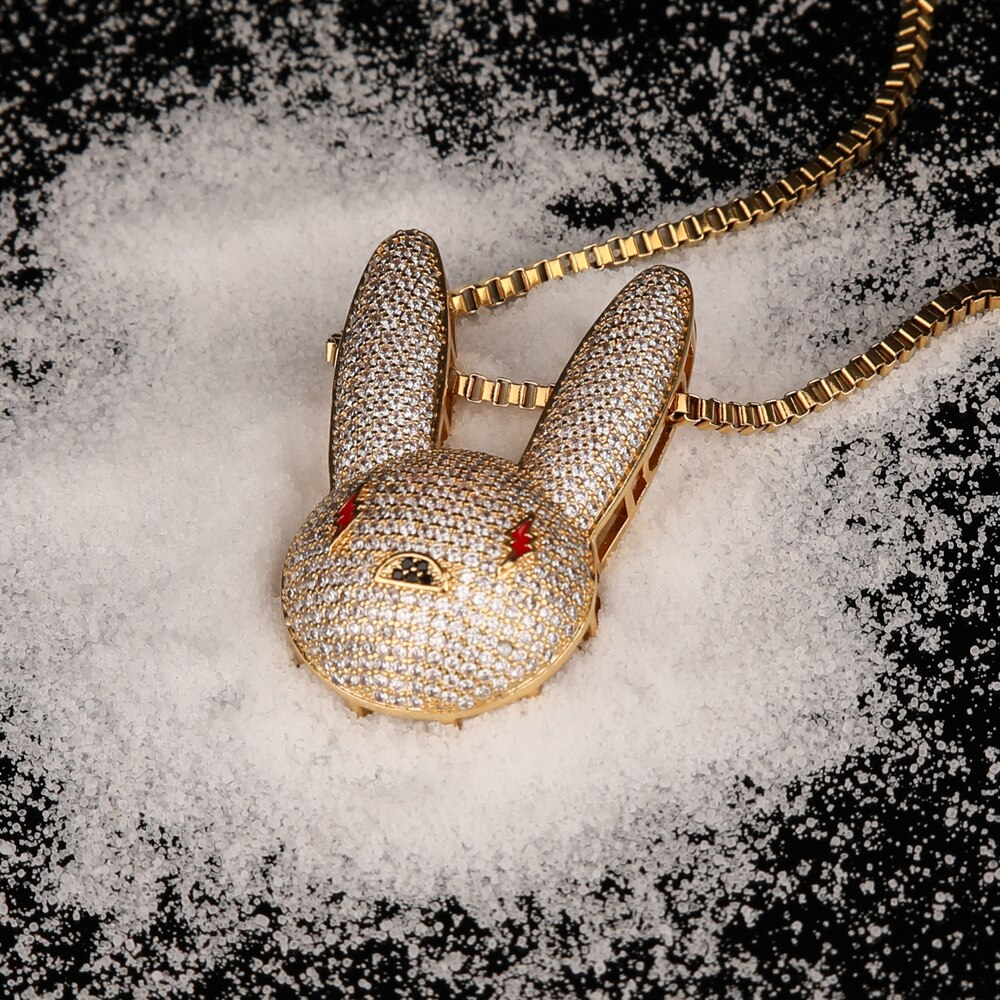 Women's Crystal Bunny Pendant Necklace