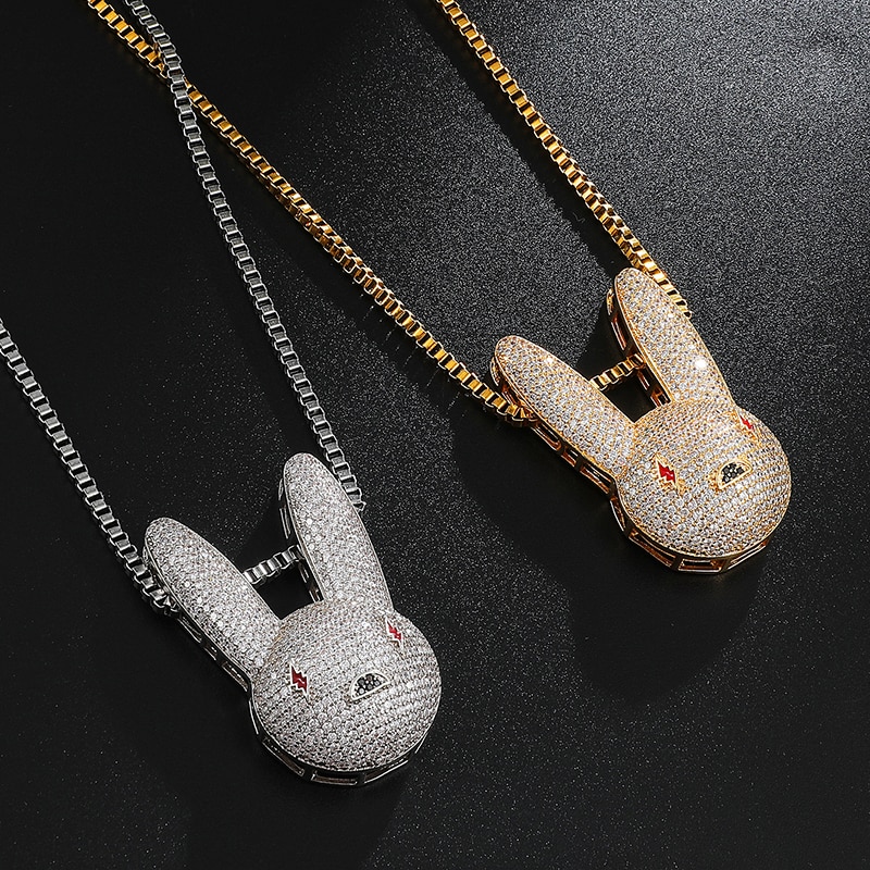 Women's Crystal Bunny Pendant Necklace