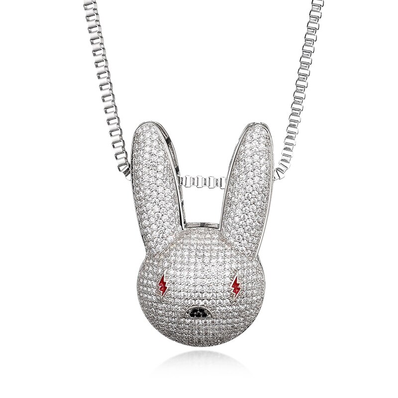 Women's Crystal Bunny Pendant Necklace