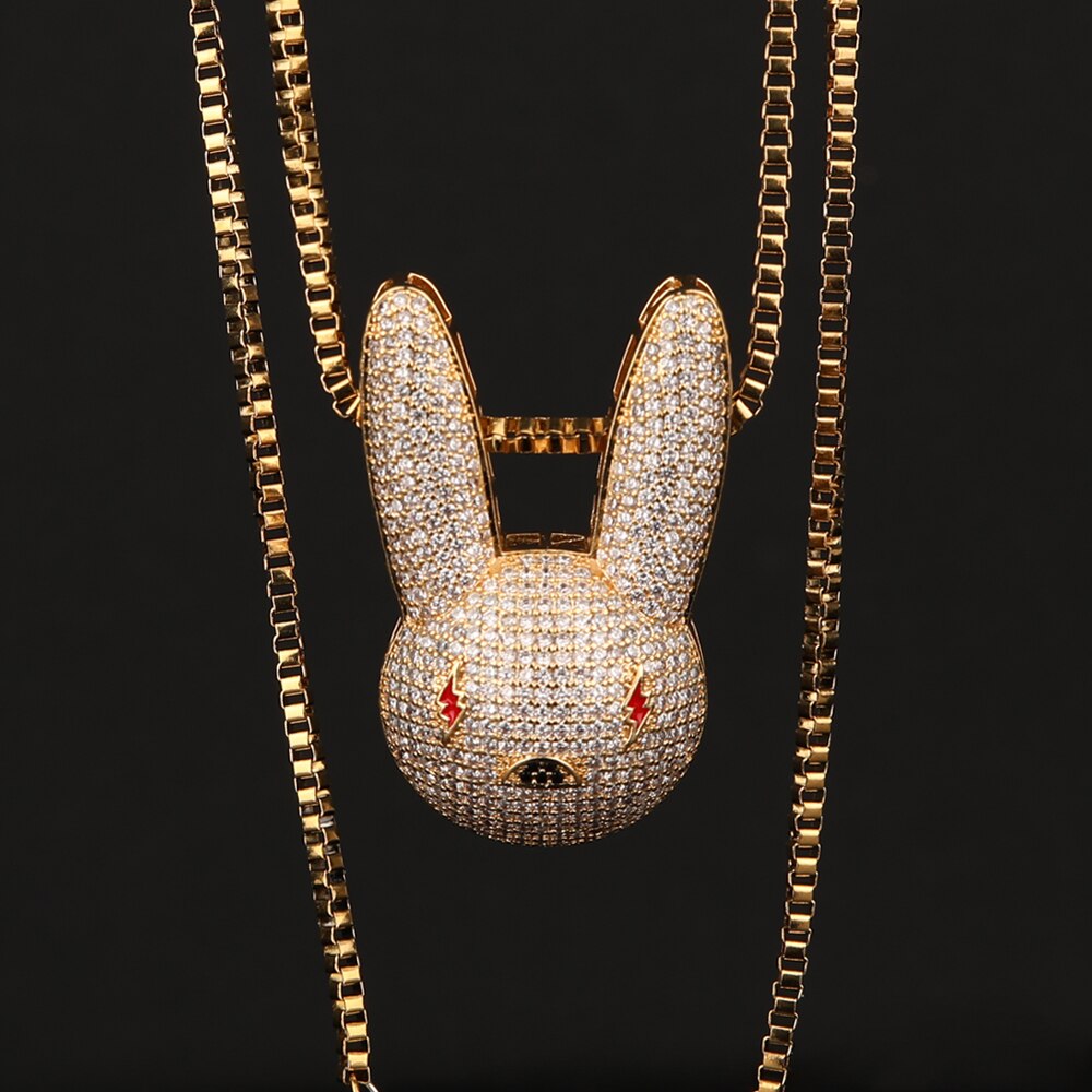 Women's Crystal Bunny Pendant Necklace