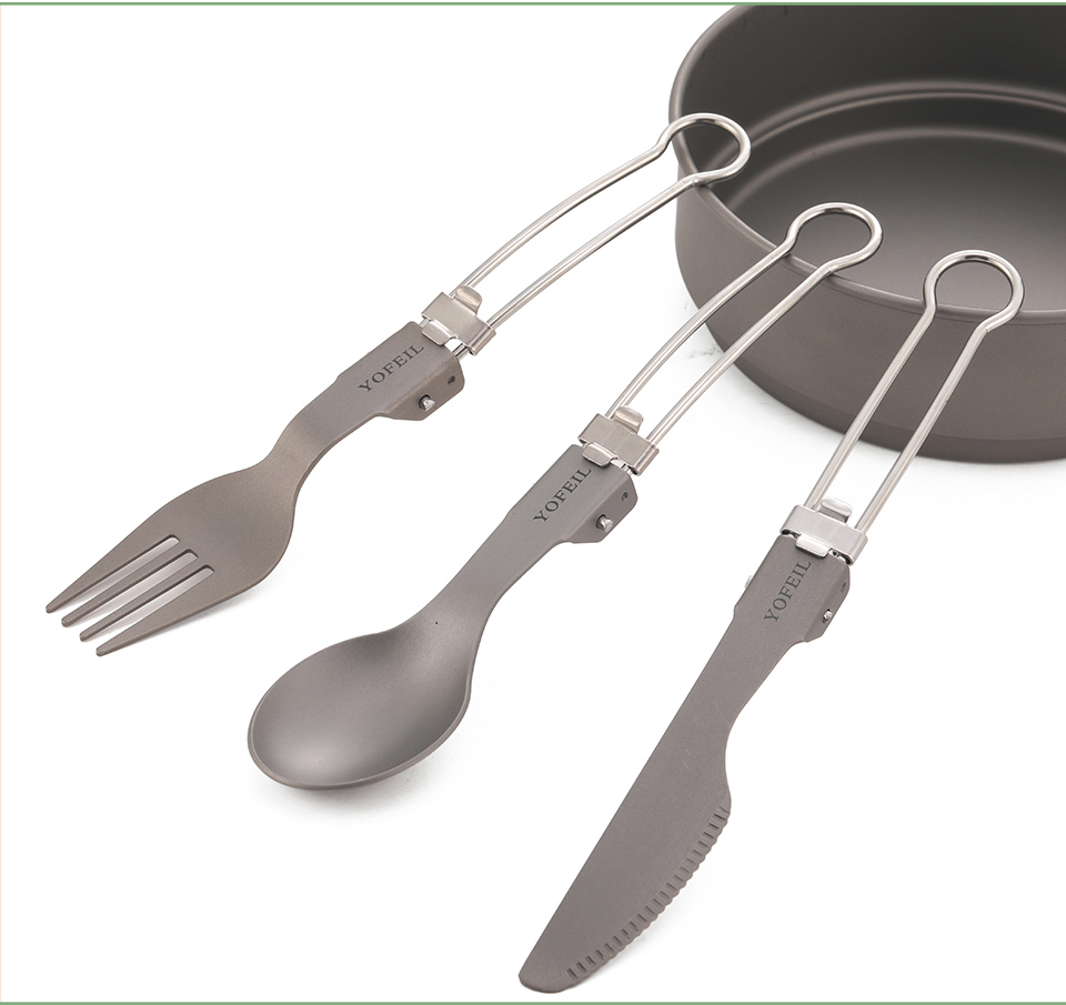 Camping Foldable Fork, Spoon and Knife 3 Pcs Set