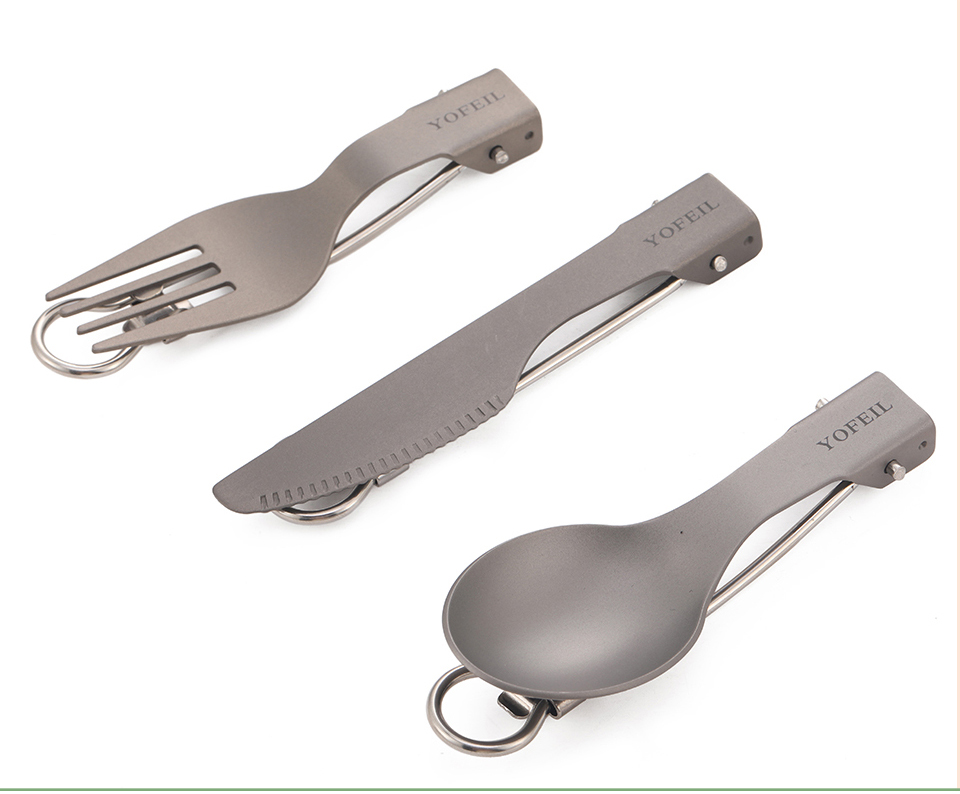 Camping Foldable Fork, Spoon and Knife 3 Pcs Set