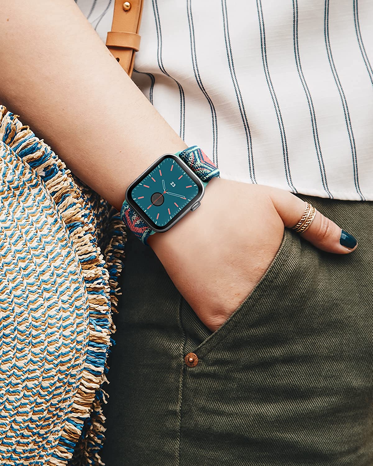 Elastic Patterned Watch Band