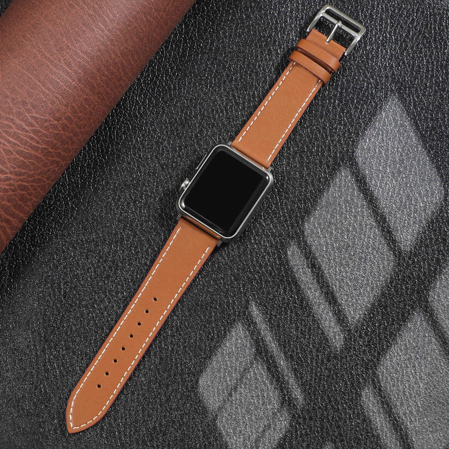 Apple Leather Solid Watch Band