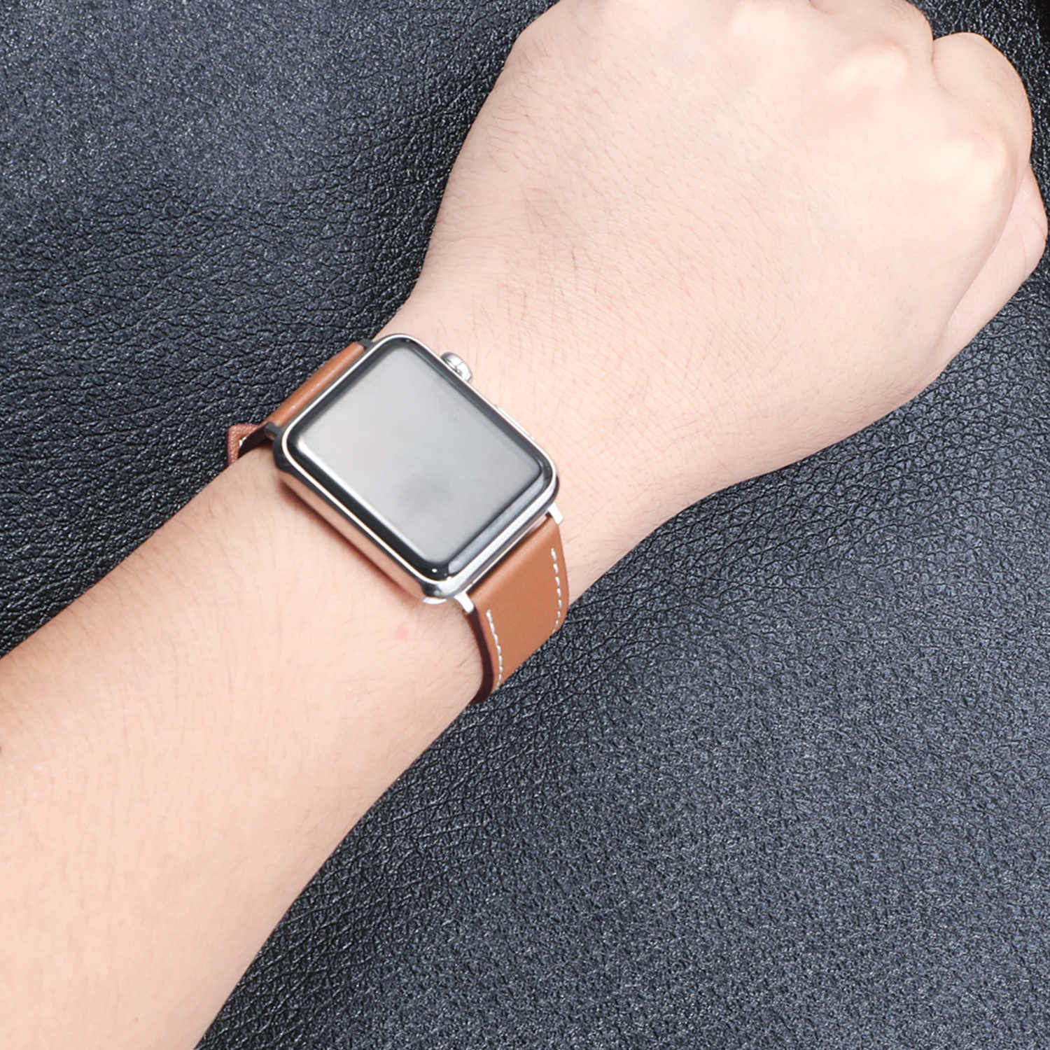 Apple Leather Solid Watch Band