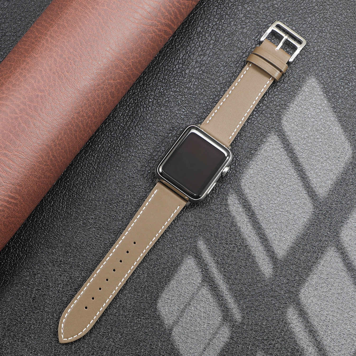 Apple Leather Solid Watch Band