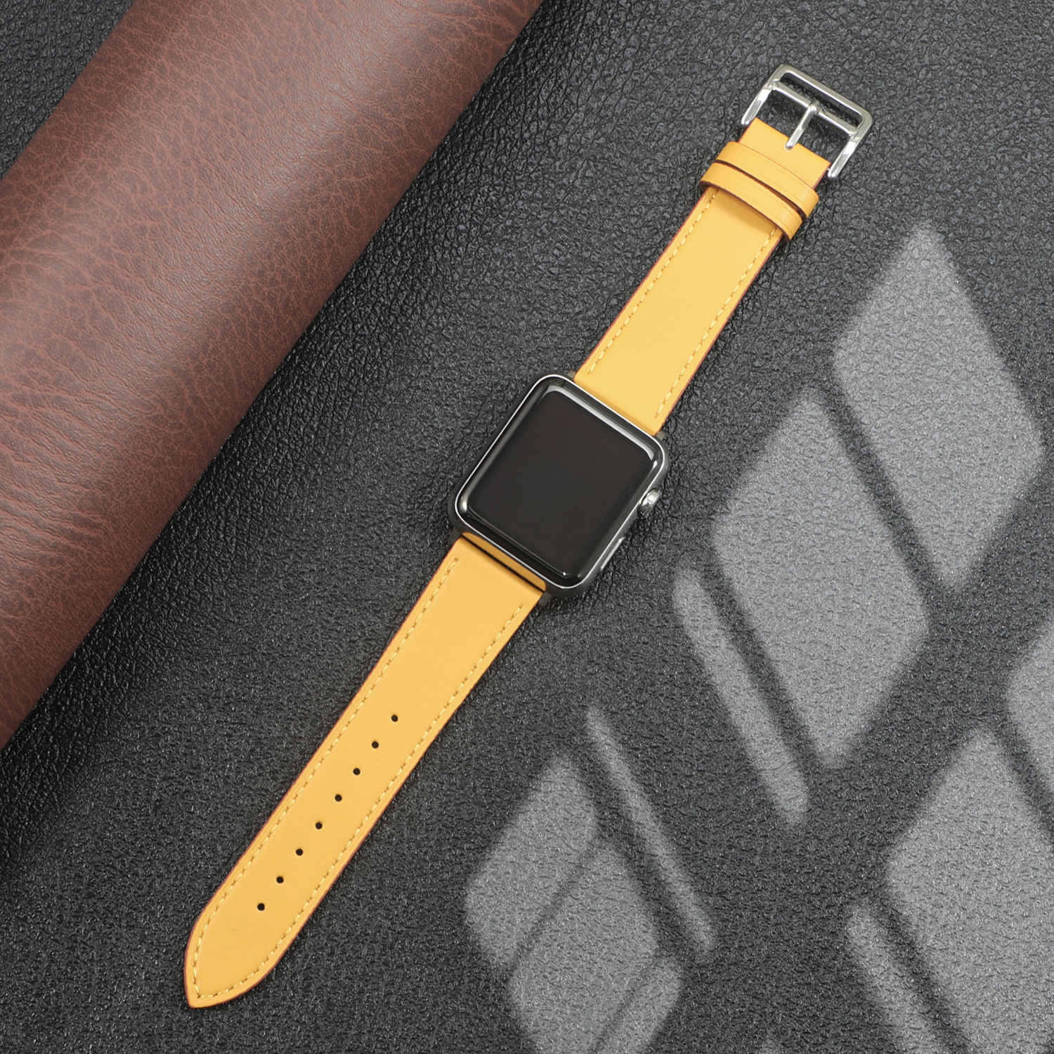 Apple Leather Solid Watch Band