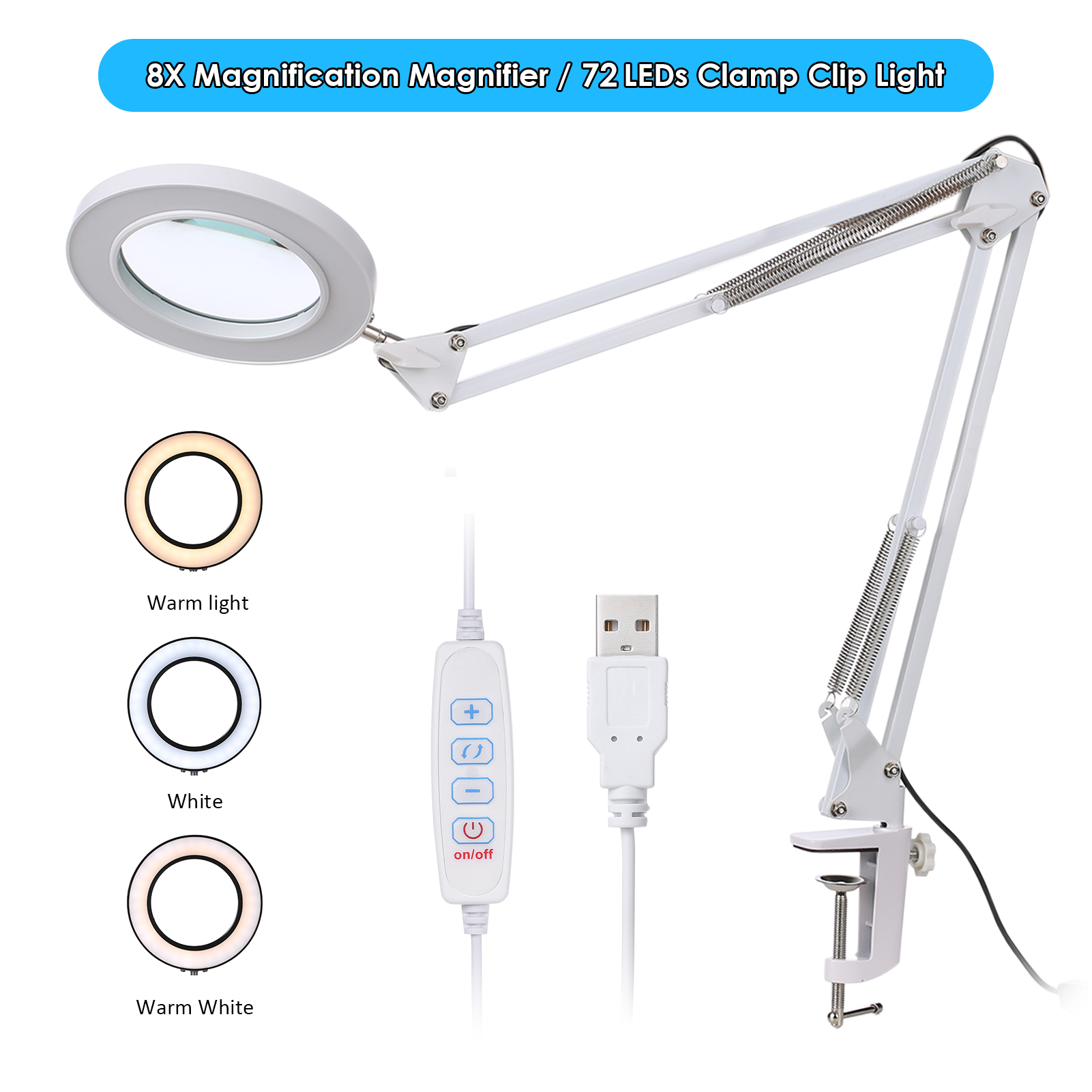 Dimmable Magnifier Lamp with Bracket