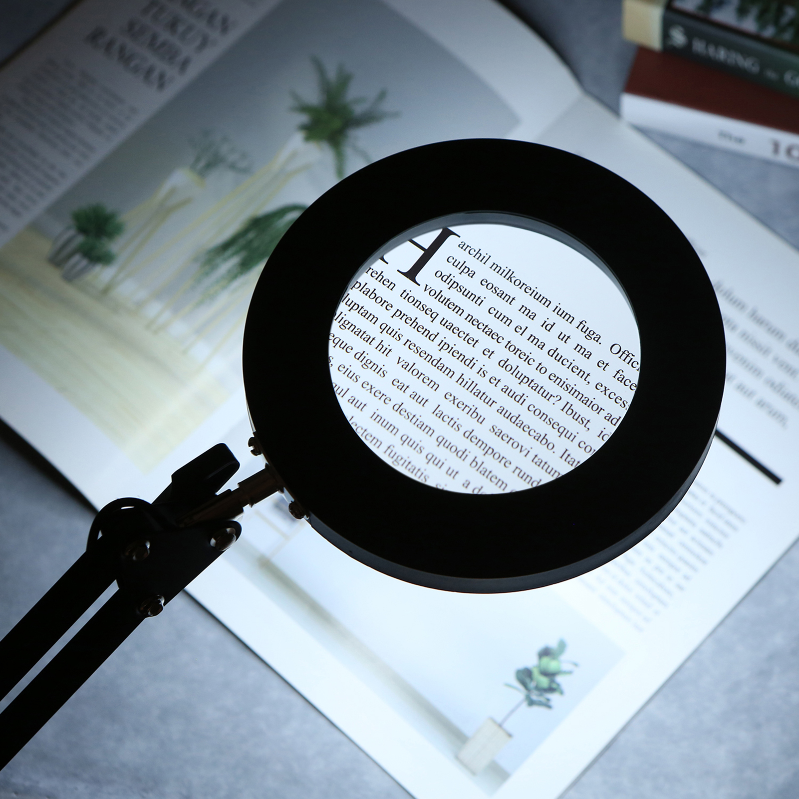 Dimmable Magnifier Lamp with Bracket