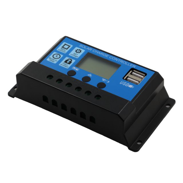 Solar Charge Controller With LCD Dual USB Solar Cell Panel - Aalamey