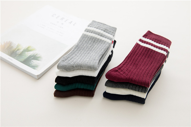 Cute Striped Design Cotton Socks