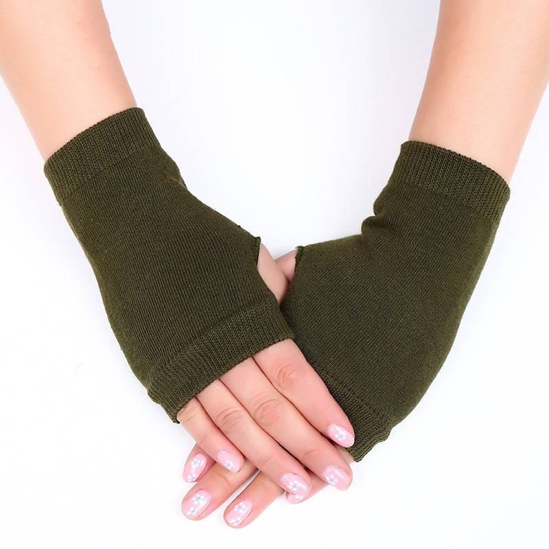 Women's Solid Color Fingerless Gloves