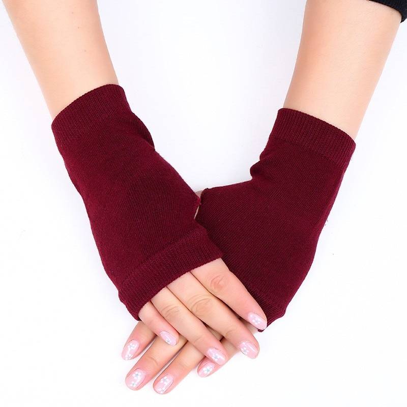 Women's Solid Color Fingerless Gloves