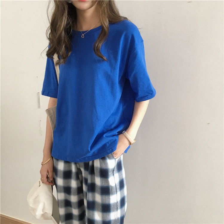 Women's Basic Solid Color T-Shirt