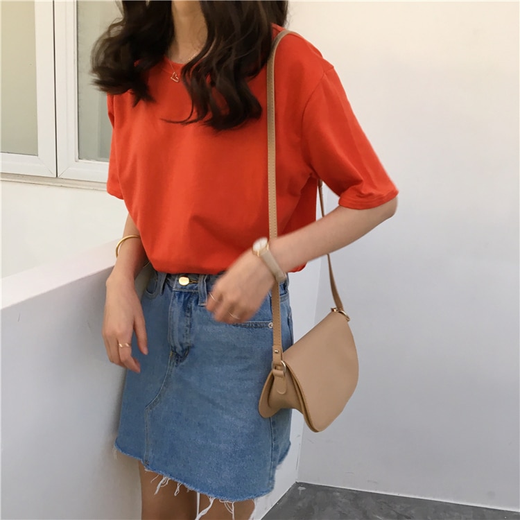 Women's Basic Solid Color T-Shirt