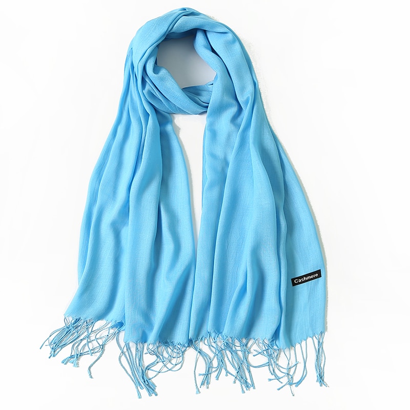 Women's Solid Color Tassel Scarf