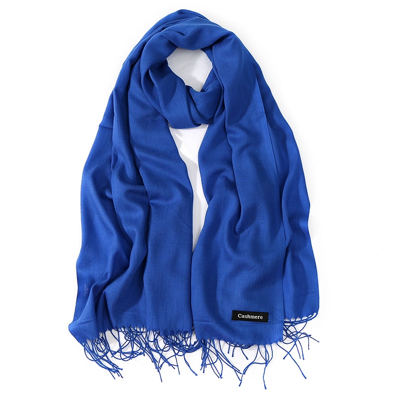 Women's Solid Color Tassel Scarf