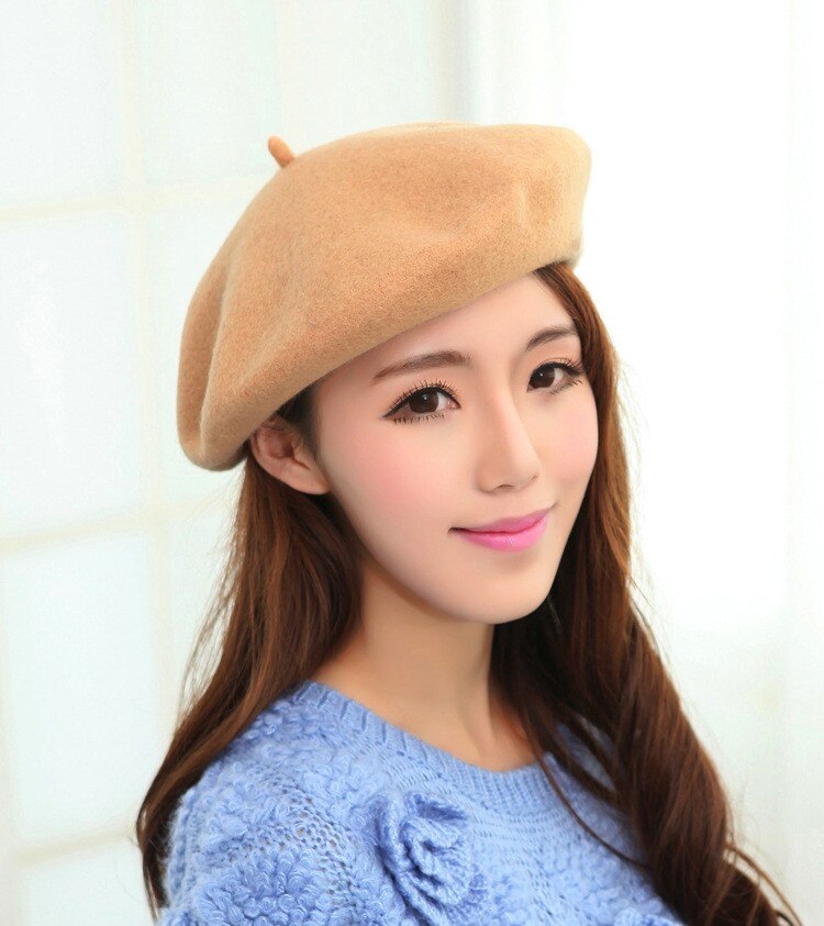 Women's Colorful Woolen Beret Hat