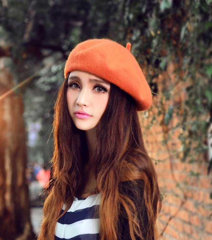 Women's Colorful Woolen Beret Hat