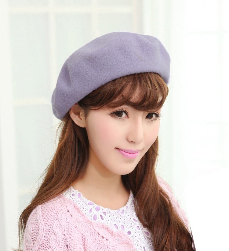 Women's Colorful Woolen Beret Hat