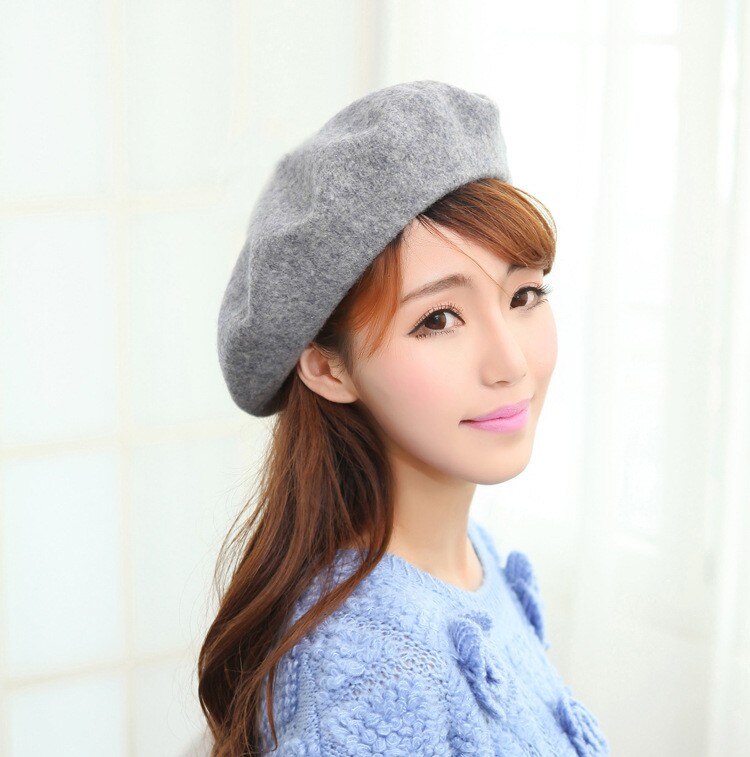 Women's Colorful Woolen Beret Hat