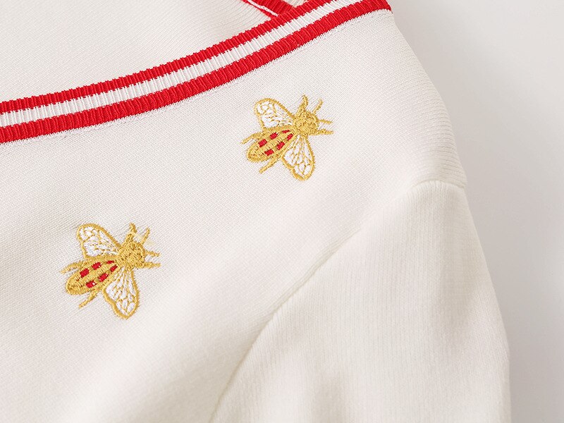 Women's Bee Embroidered Long Sleeve Sweater