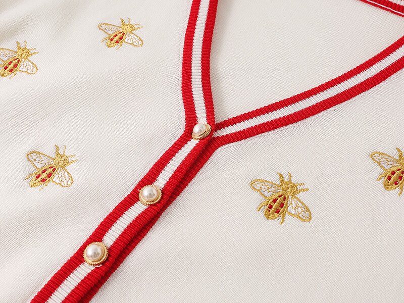 Women's Bee Embroidered Long Sleeve Sweater