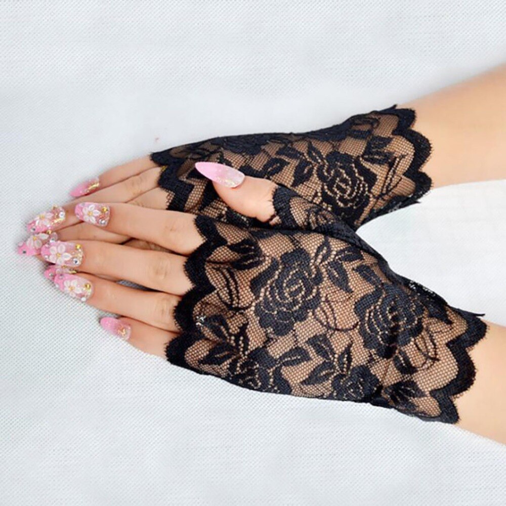 Women's Fingerless Lace Gloves