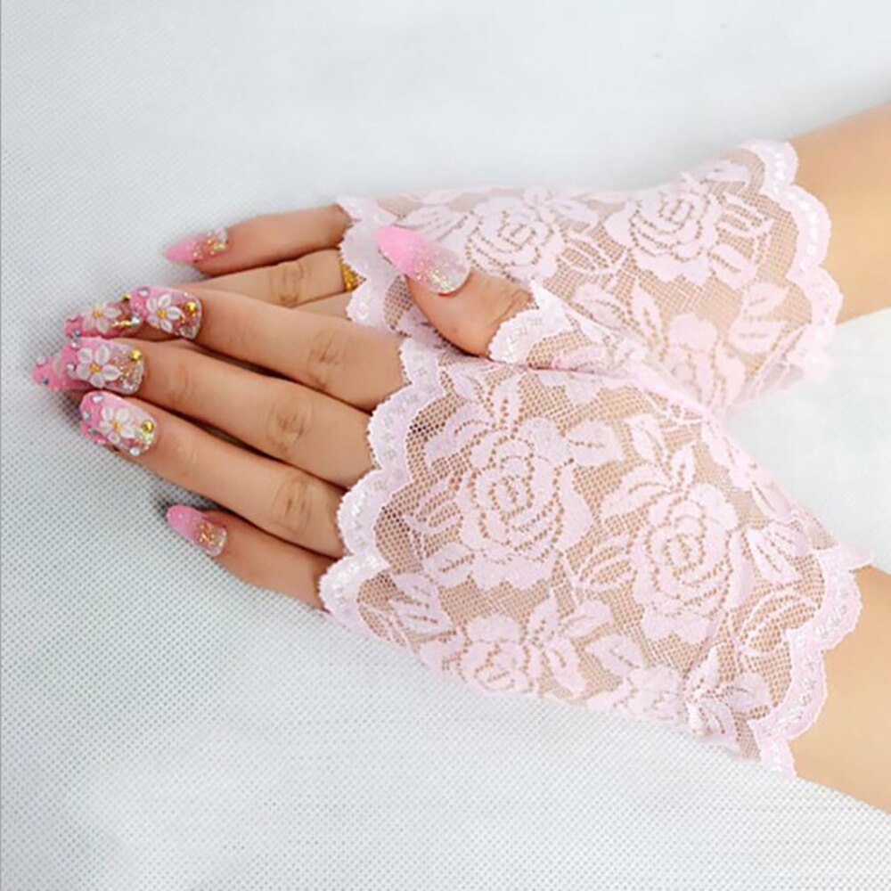 Women's Fingerless Lace Gloves