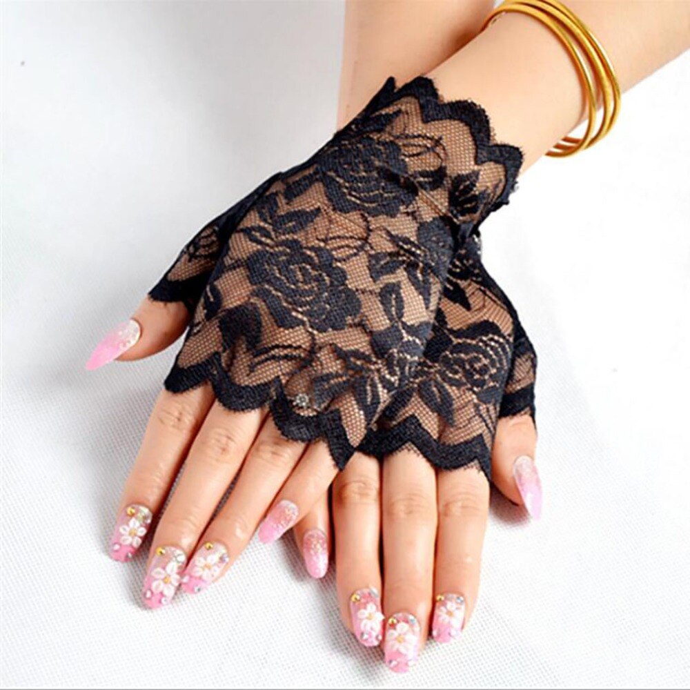 Women's Fingerless Lace Gloves