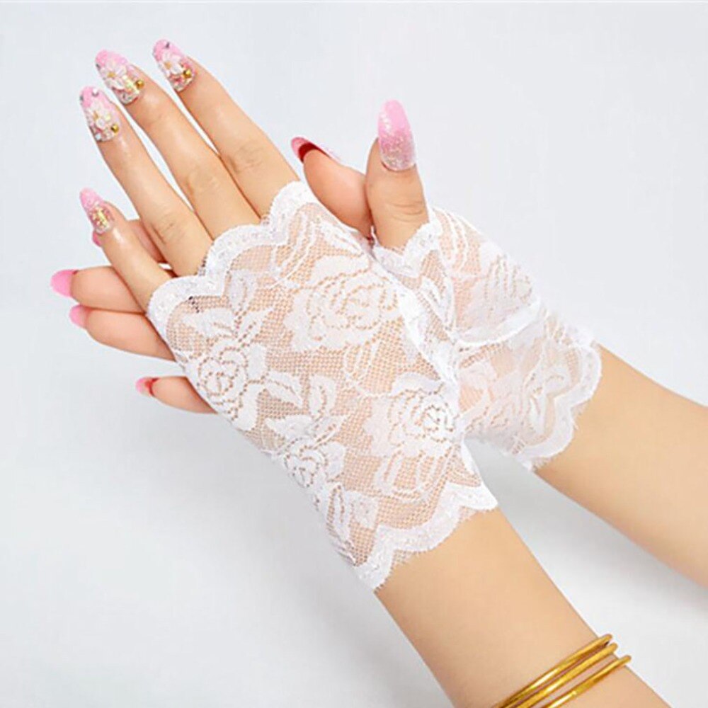 Women's Fingerless Lace Gloves