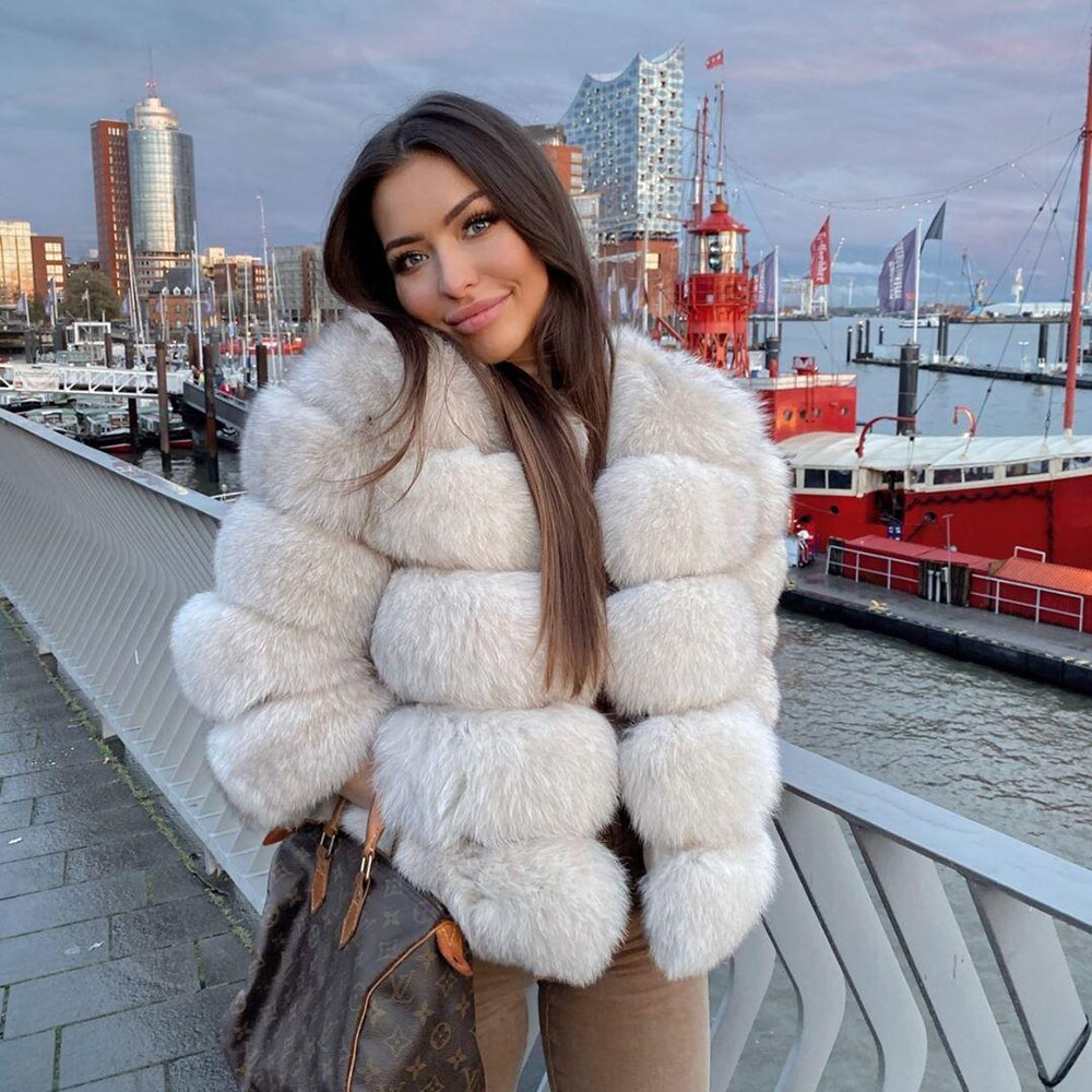 Women's Luxury Fox Fur Coat