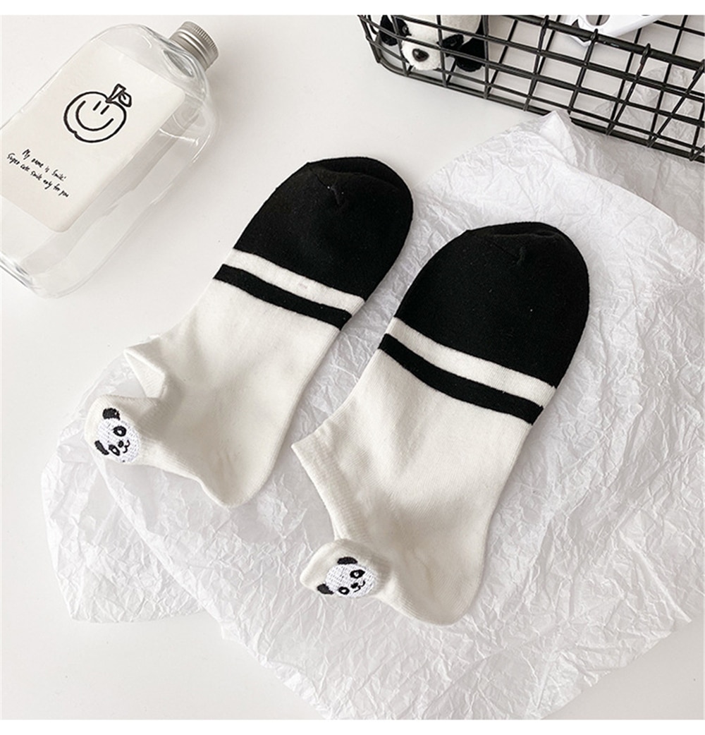 Lil Panda Embroidered Socks