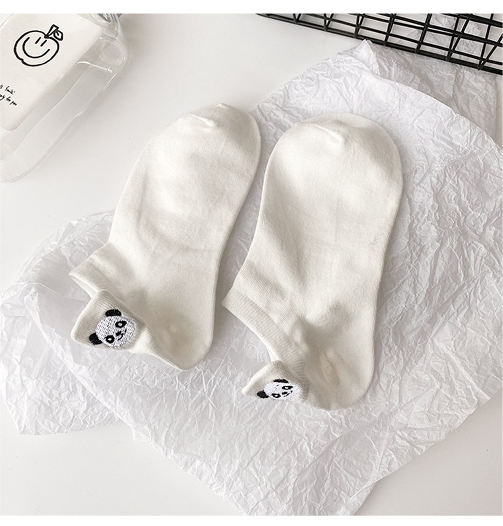 Lil Panda Embroidered Socks