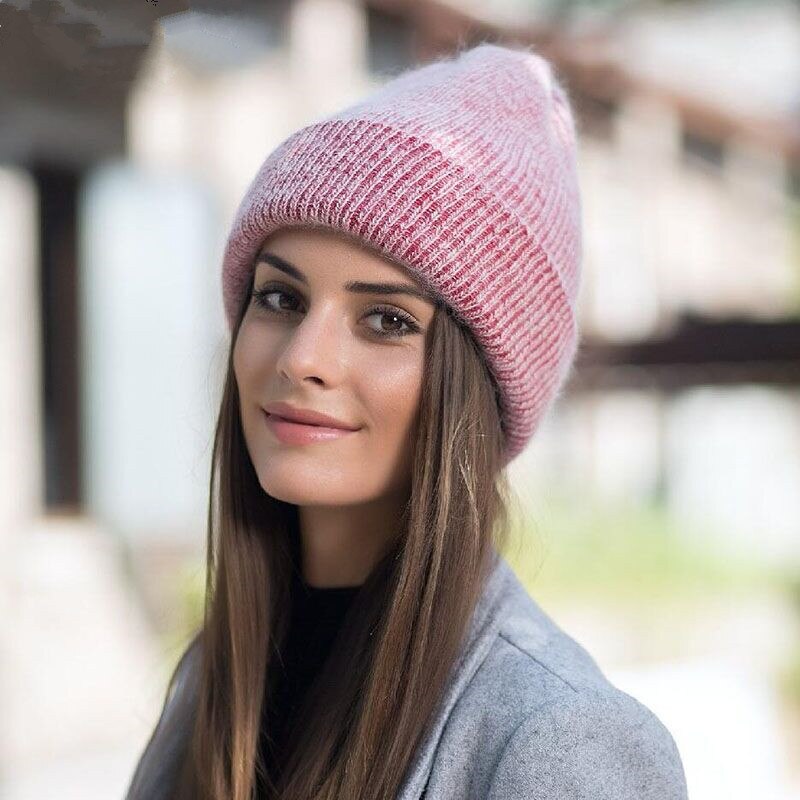 Women's Winter Hat with Rabbit Fur