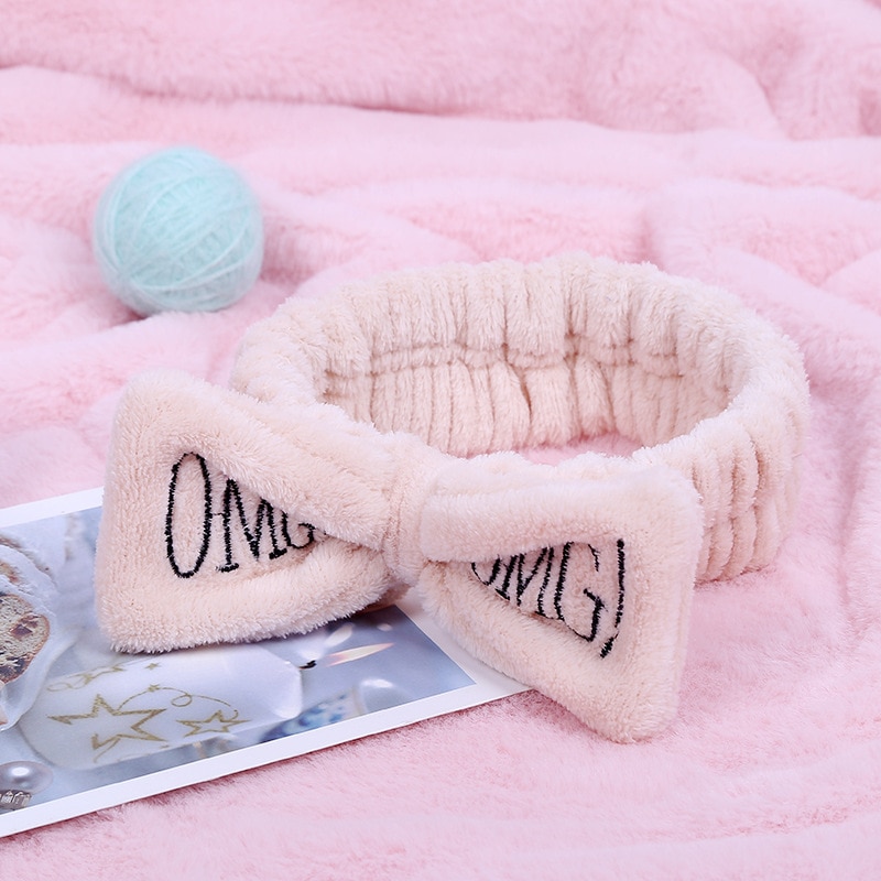 OMG Coral Fleece Bow Headband for Women